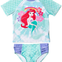 Disney Toddler Girls' Ariel Rash Guard Swimsuit Set, Girls 2T-4T