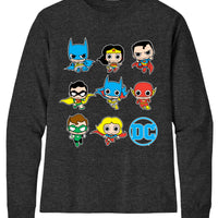 DC Comics Boys' Batman Chibi Grid Long Sleeve T-Shirt, Sizes 4-16