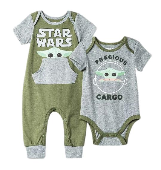 Star Wars The Mandalorian Baby Yoda Coverall and Bodysuit Set, Baby Boys 6-9M