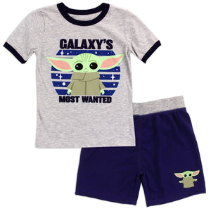 Star Wars The Mandalorian Boys 2T-7 Baby Yoda Galaxy's Most Wanted Shorts Set