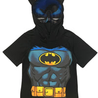 DC Comics Boys 2T-7 Superhero Hooded Costume T-Shirt with Mask and Cape