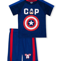 Captain America Boys 2T-7 Poly T-Shirt and Mesh Shorts Set