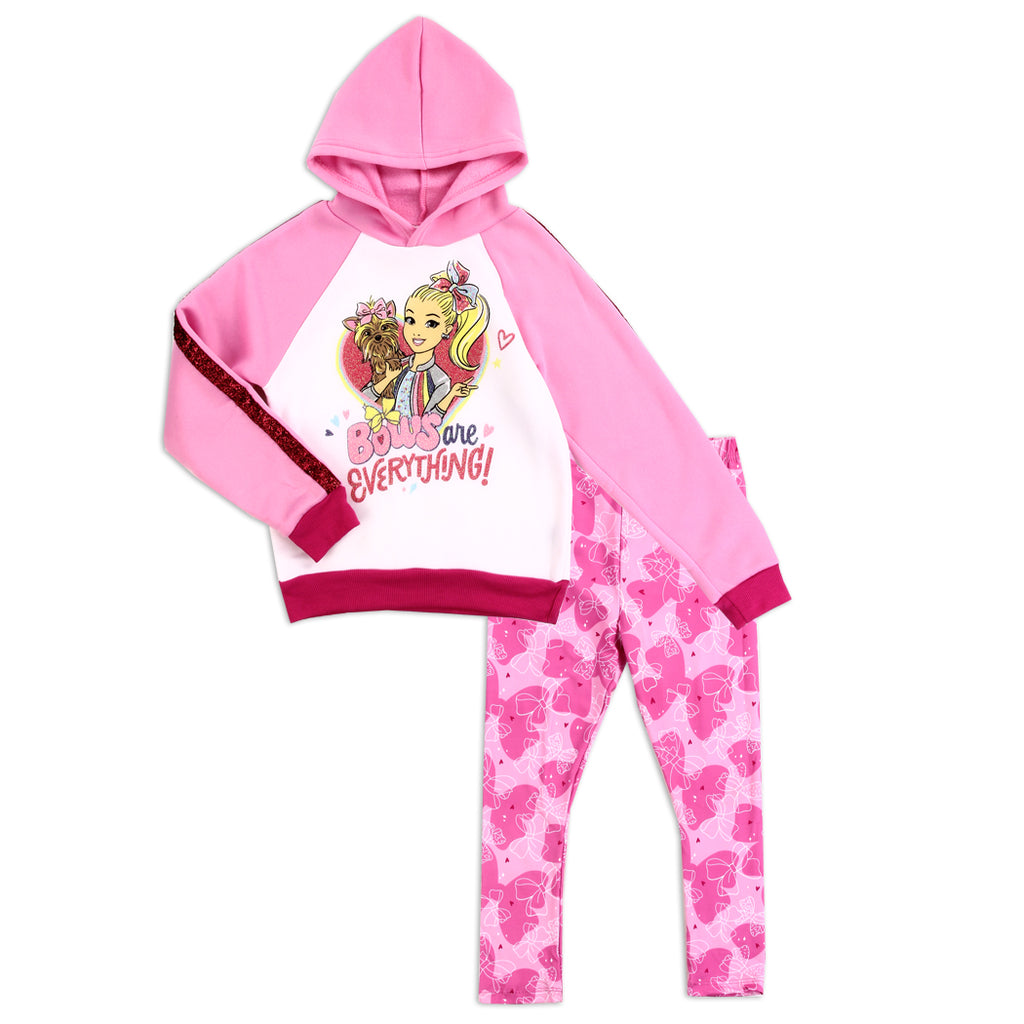 JoJo Siwa Little Girls Fleece Hoodie and Leggings Set, Sizes 4-6X