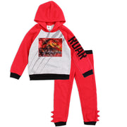 Jurassic World Boys 4-7 Holographic Patch Fleece Hoodie and Pants Set