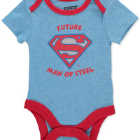 Justice League Baby Boys' Batman, Superman, and Flash 3 Pack Bodysuit Set