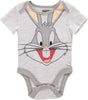 Looney Tunes Baby Boys' Bugs, Taz, and Martian 3 Pack Bodysuit Set