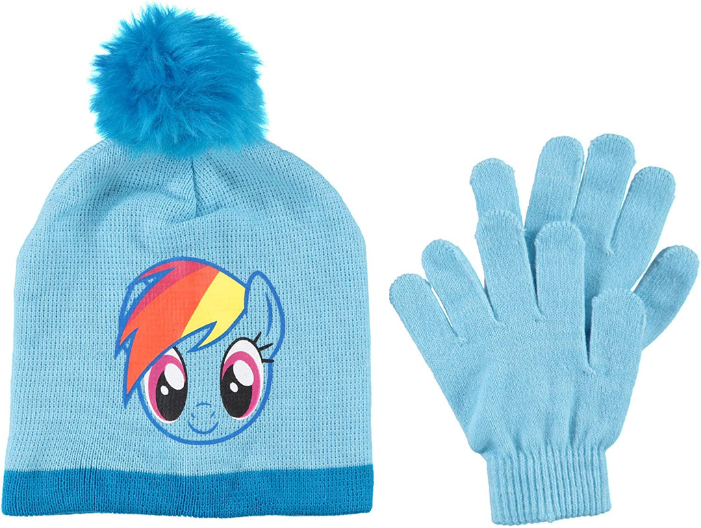 New My Little Pony Rainbow Dash Hat Beanie & Gloves Set For Girls