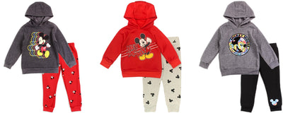 Mickey Mouse Boys 2T-7 Pullover Hoodie and Fleece Pants Set