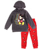 Mickey Mouse Boys 2T-7 Pullover Hoodie and Fleece Pants Set