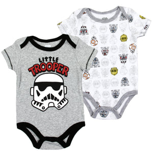 Star Wars Baby Boys 0-9M Little Trooper 2 Pack Bodysuit Set