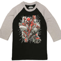 Marvel Boys 4-12 Spiderman 3/4 Sleeve Raglan T-Shirt