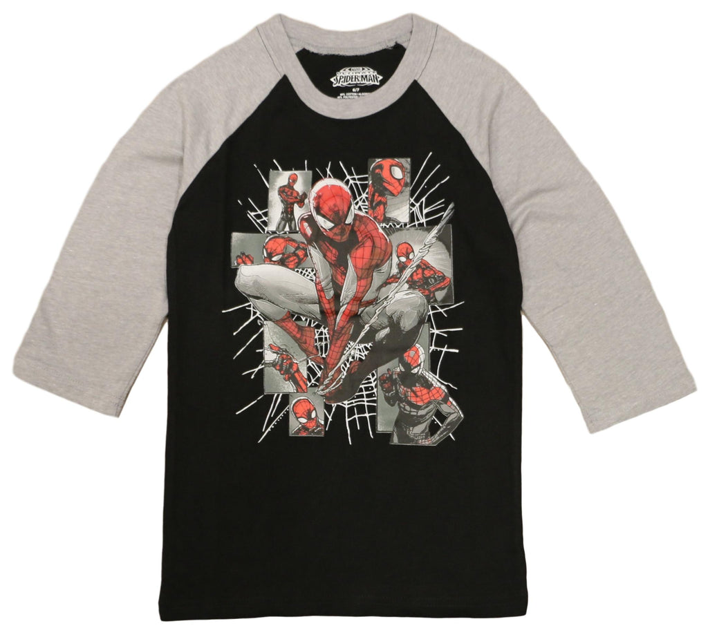 Marvel Boys 4-12 Spiderman 3/4 Sleeve Raglan T-Shirt