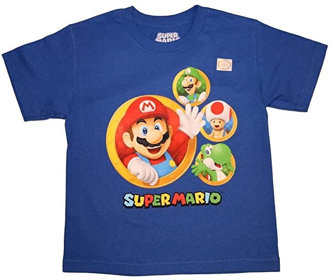 Super Mario Big Boys' Circles Graphic T-Shirt L(14/16)