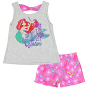 The Little Mermaid Girls 4-6x Ariel Bow-Back Top and Shorts Set
