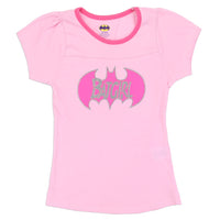 DC Comics Toddler Girls' Batgirl Glitter Logo T-Shirt, Girls 2T-3T