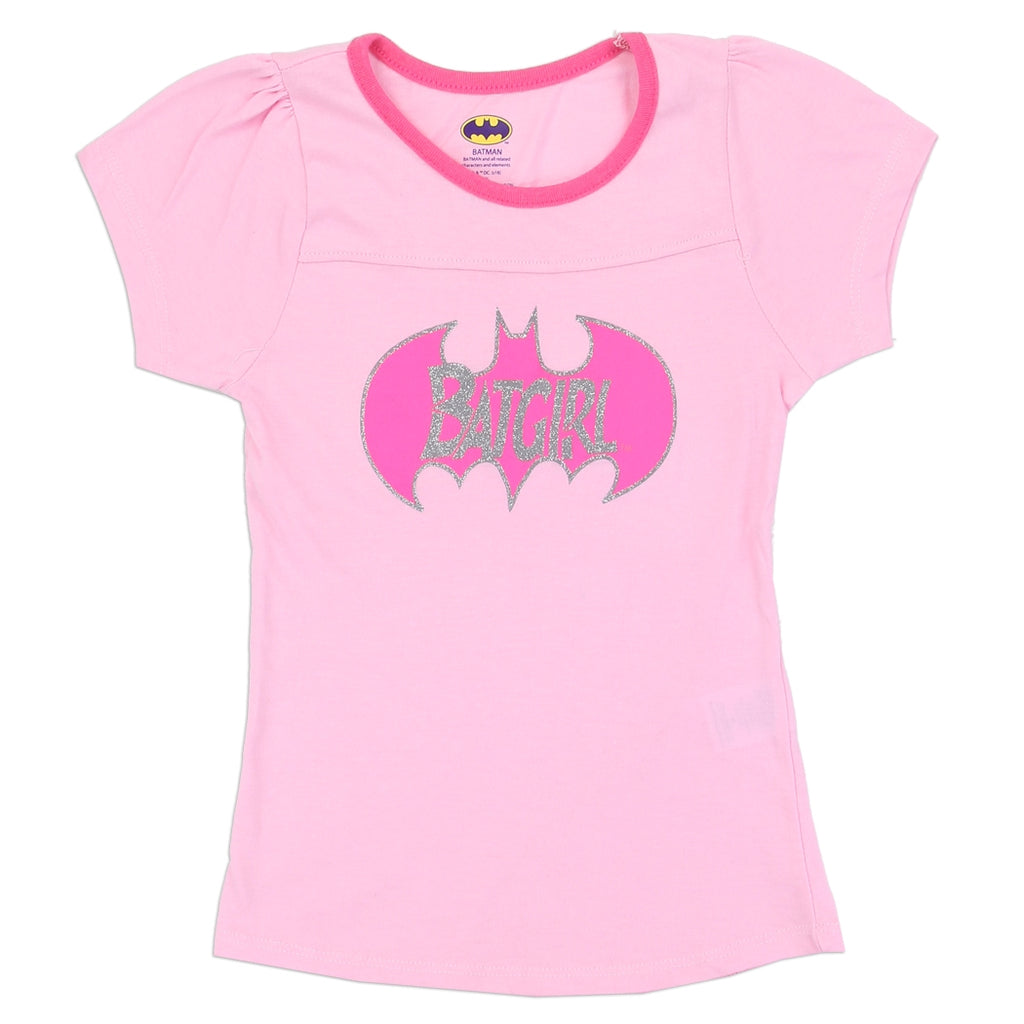 DC Comics Toddler Girls' Batgirl Glitter Logo T-Shirt, Girls 2T-3T