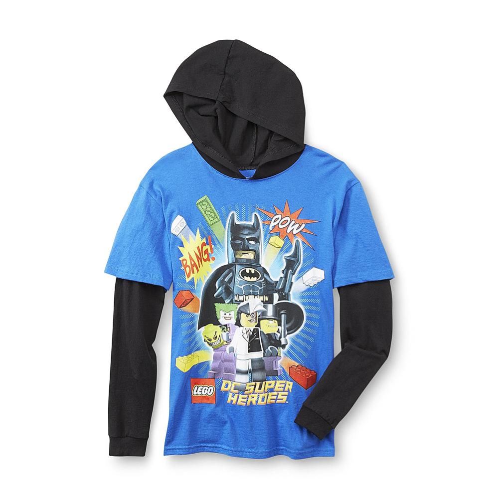 DC Superheroes Boys 6-16 Batman Long Sleeve Hooded T-Shirt