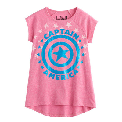 Marvel Girls 4-16 Captain America Hi-Low T-Shirt