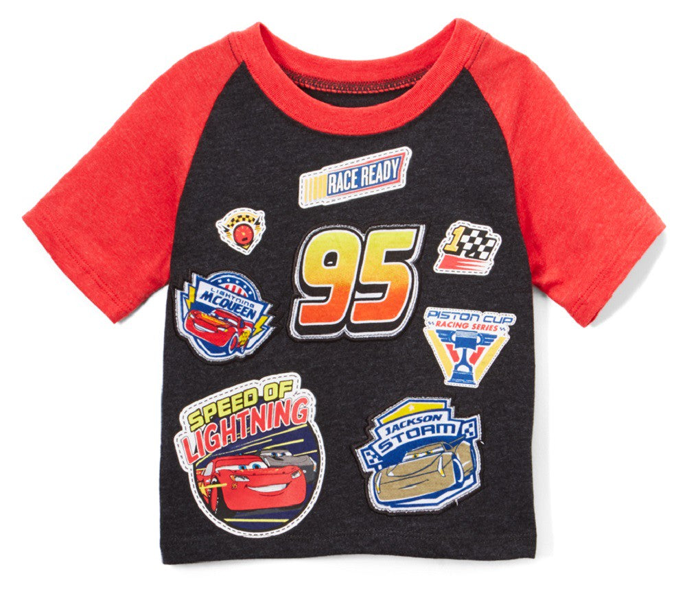 Disney Cars Toddler Boys Patches Raglan T-Shirt, Boys 2T-4T