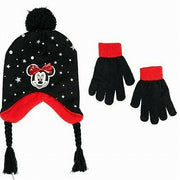 Disney Little Girls' Minnie Mouse Winter Stars Hat & Gloves Set, Ages 4-7 Onesize