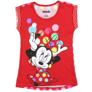 Disney Minnie Mouse Toddler Girls' Rainbow Dots Red T-Shirt