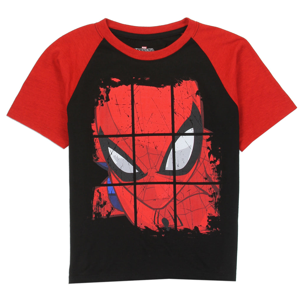 Spiderman Boys 4-7 Raglan T-Shirt, Black/Red