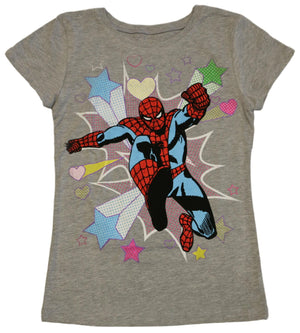 Marvel Girls 4-16 Spiderman Heart Burst T-Shirt