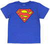 Superman Boys' Classic Logo T-Shirt, Heather Blue XXL(18)