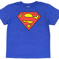 Superman Boys' Classic Logo T-Shirt, Heather Blue XXL(18)