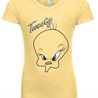 Looney Tunes Girls 6-16 Tweety Bird Face T-Shirt